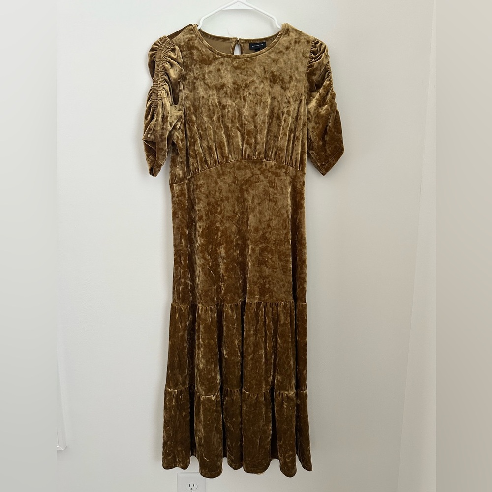 Target XS yellow velvet dress